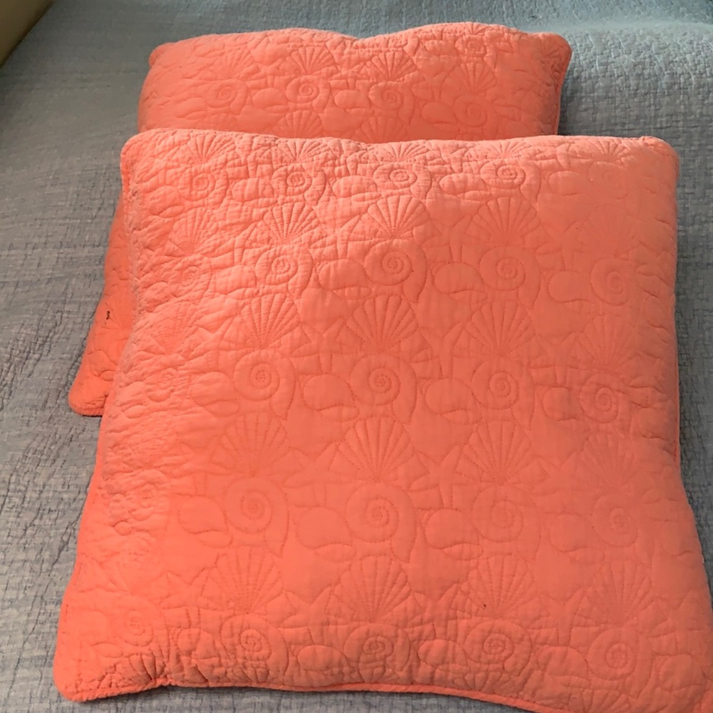 Set of 2 coral pillows